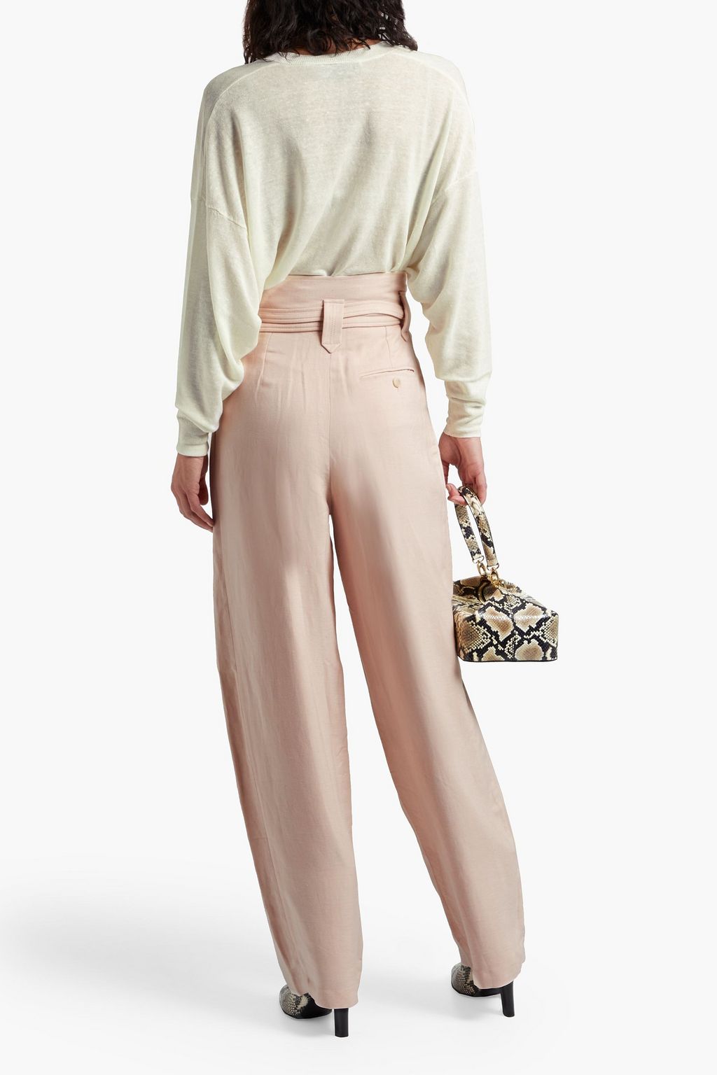 IRO Averill pleated flannel wide-leg pants