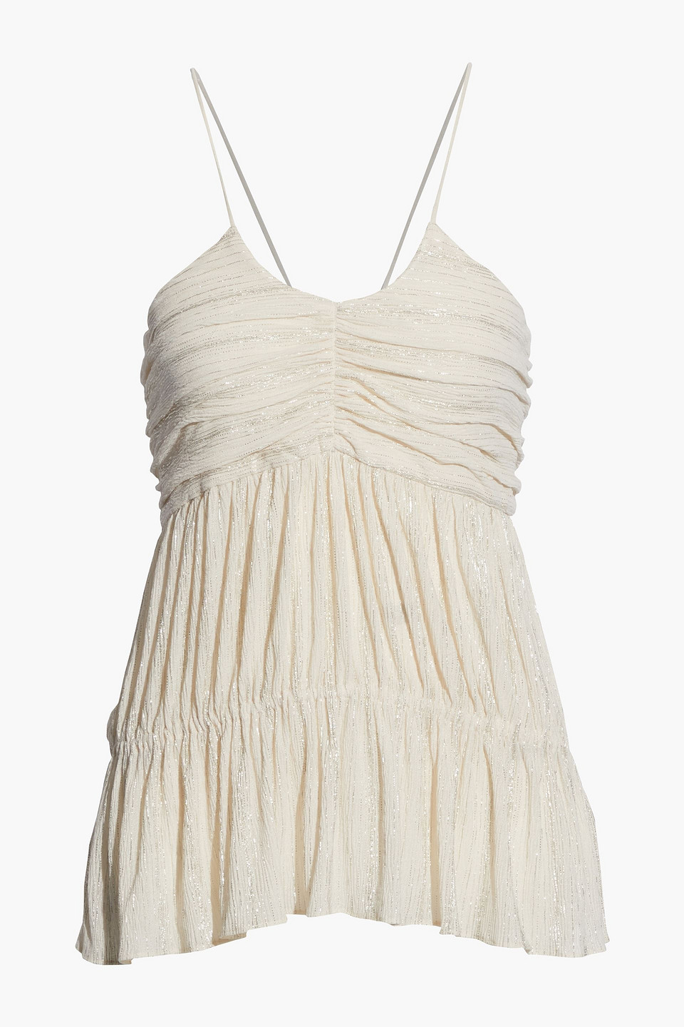Surry ruched metallic crepe camisole