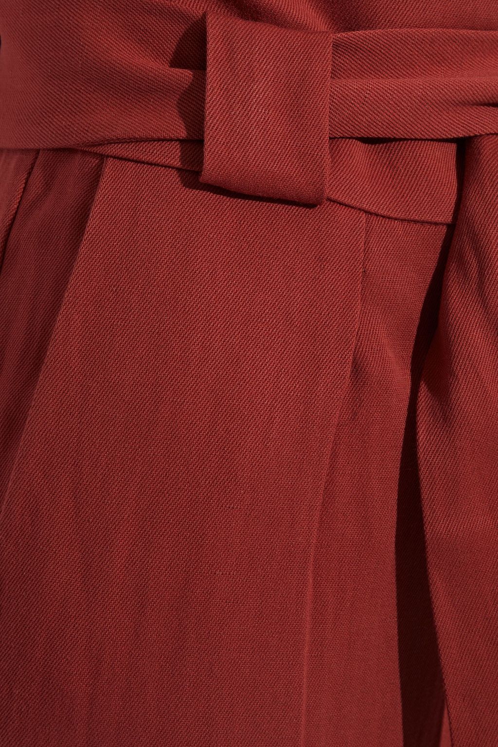 IRO Apollonia belted pleated twill straight-leg pants