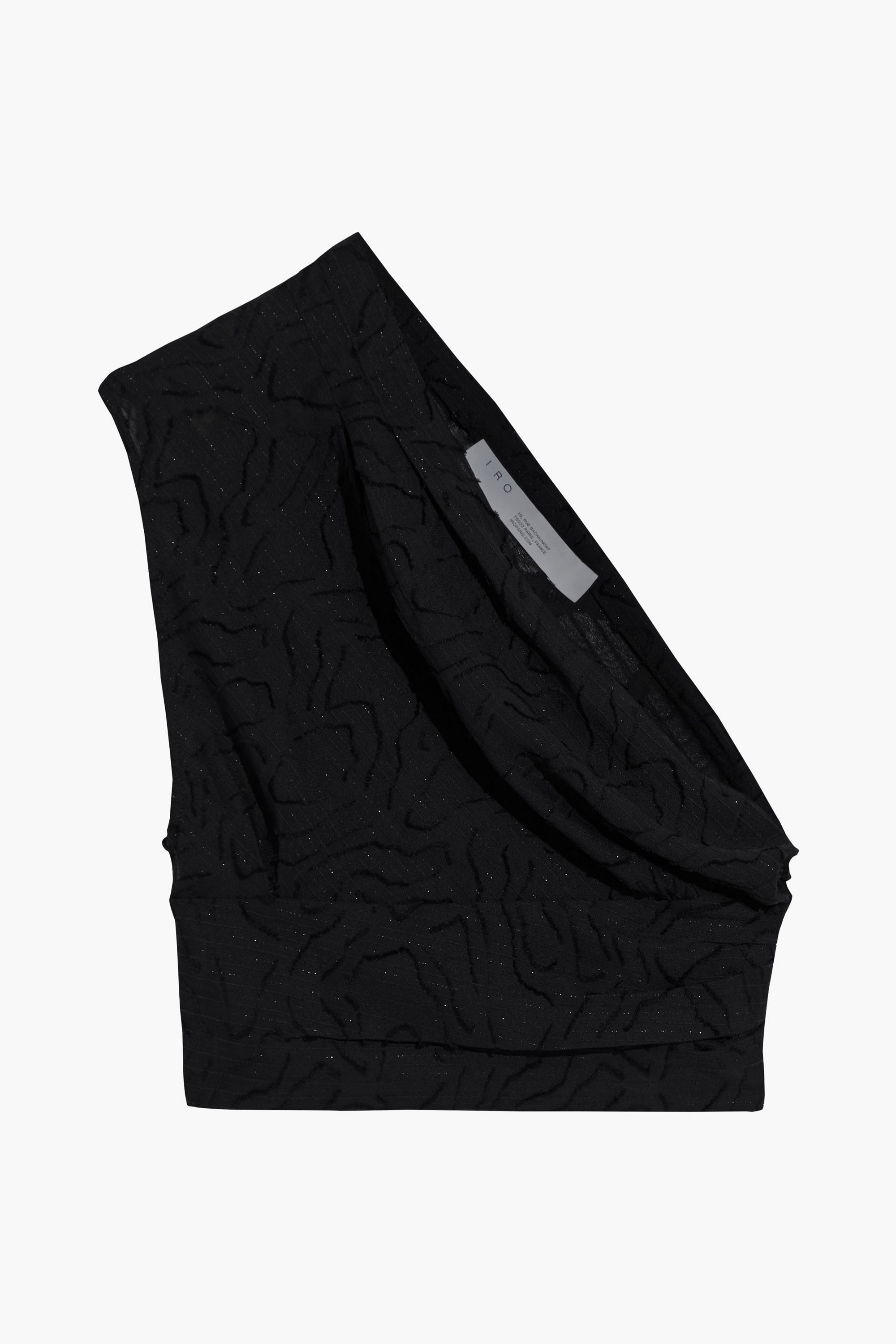 IRO Rinie one-shoulder draped metallic fil coupé top thumbnail
