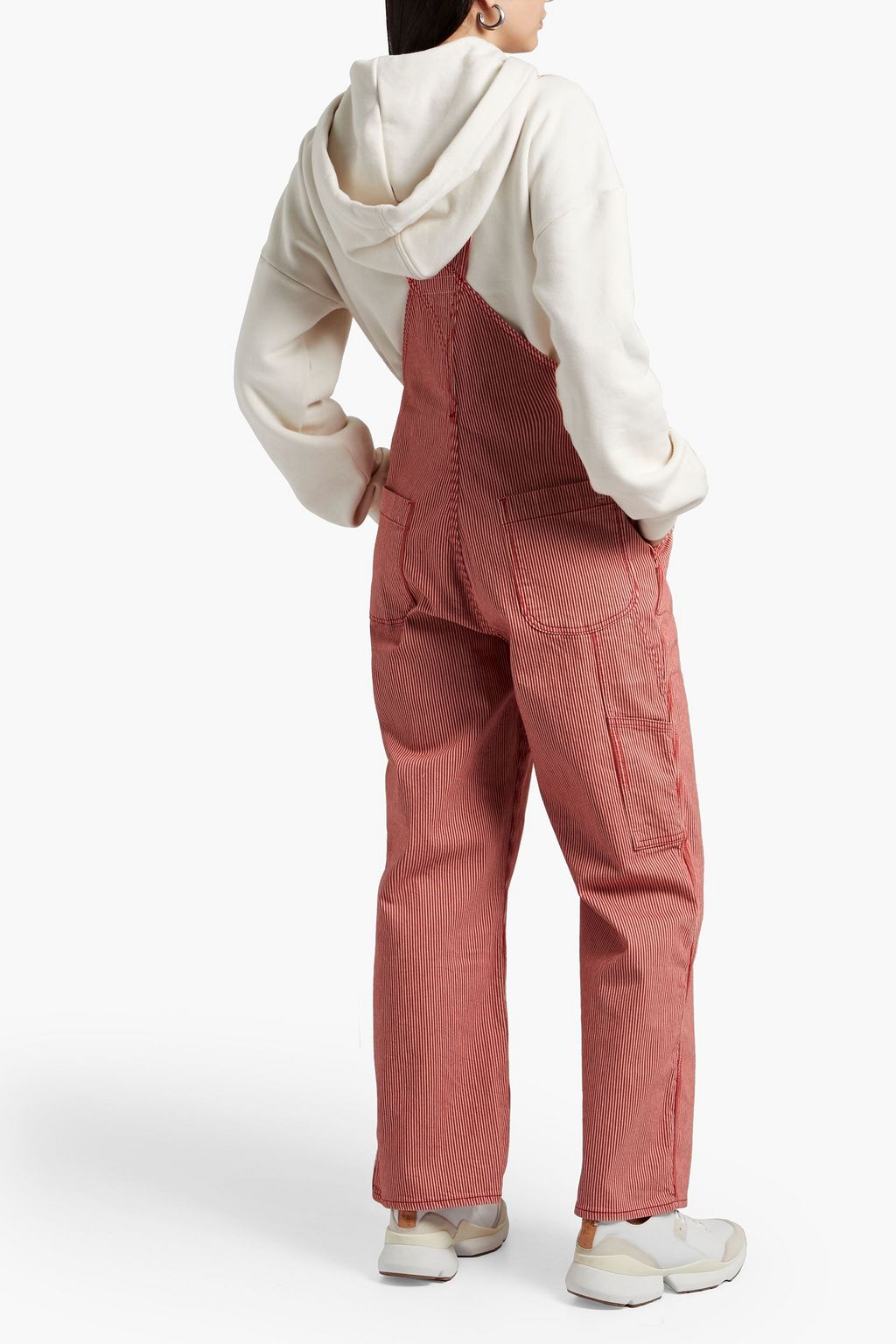 RAG & BONE Striped cotton-blend twill overalls