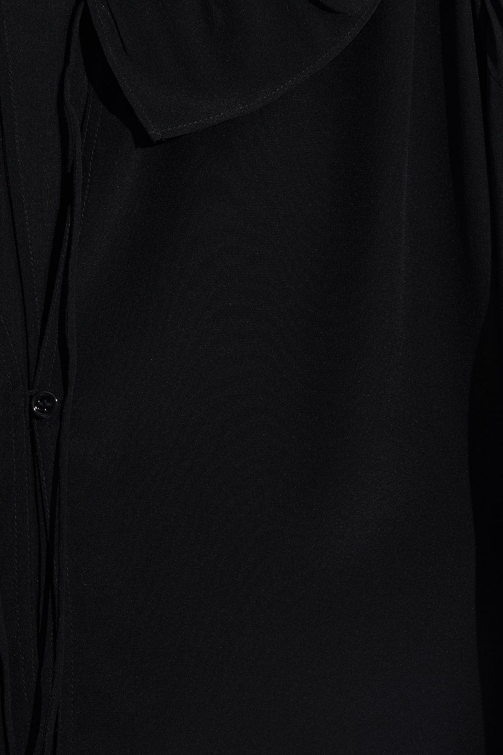 IRO Niklo ruffled shirred silk crepe de chine top