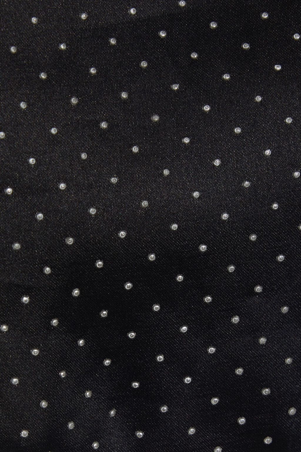 RASARIO Bead-embellished polka-dot satin-paneled organza mini dress