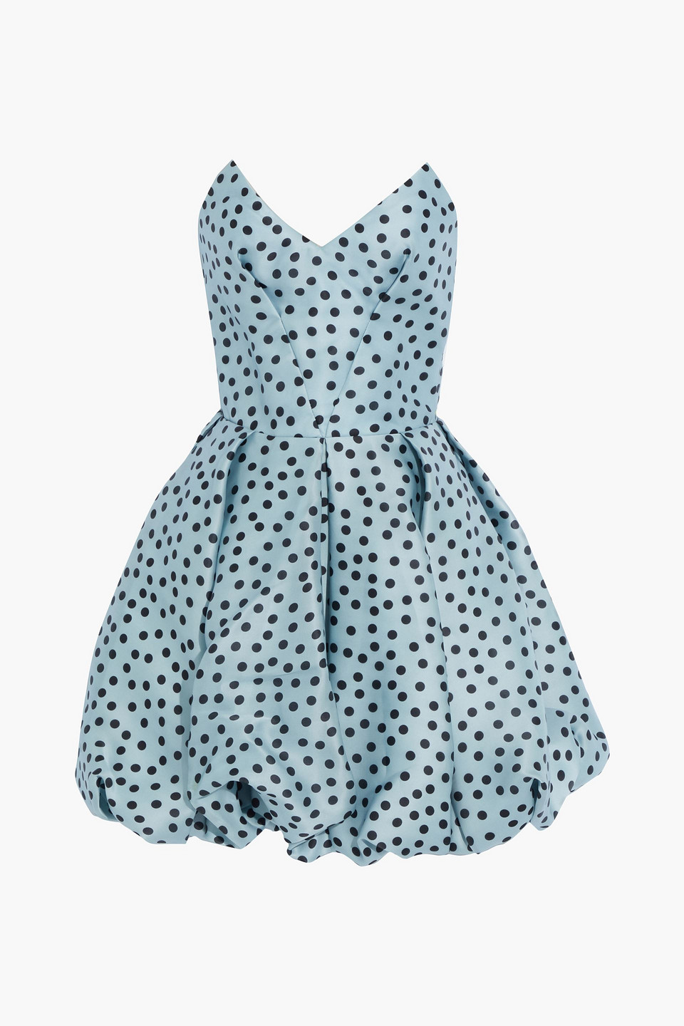 rasario - strapless polka-dot silk-satin mini dress - blue - fr 38