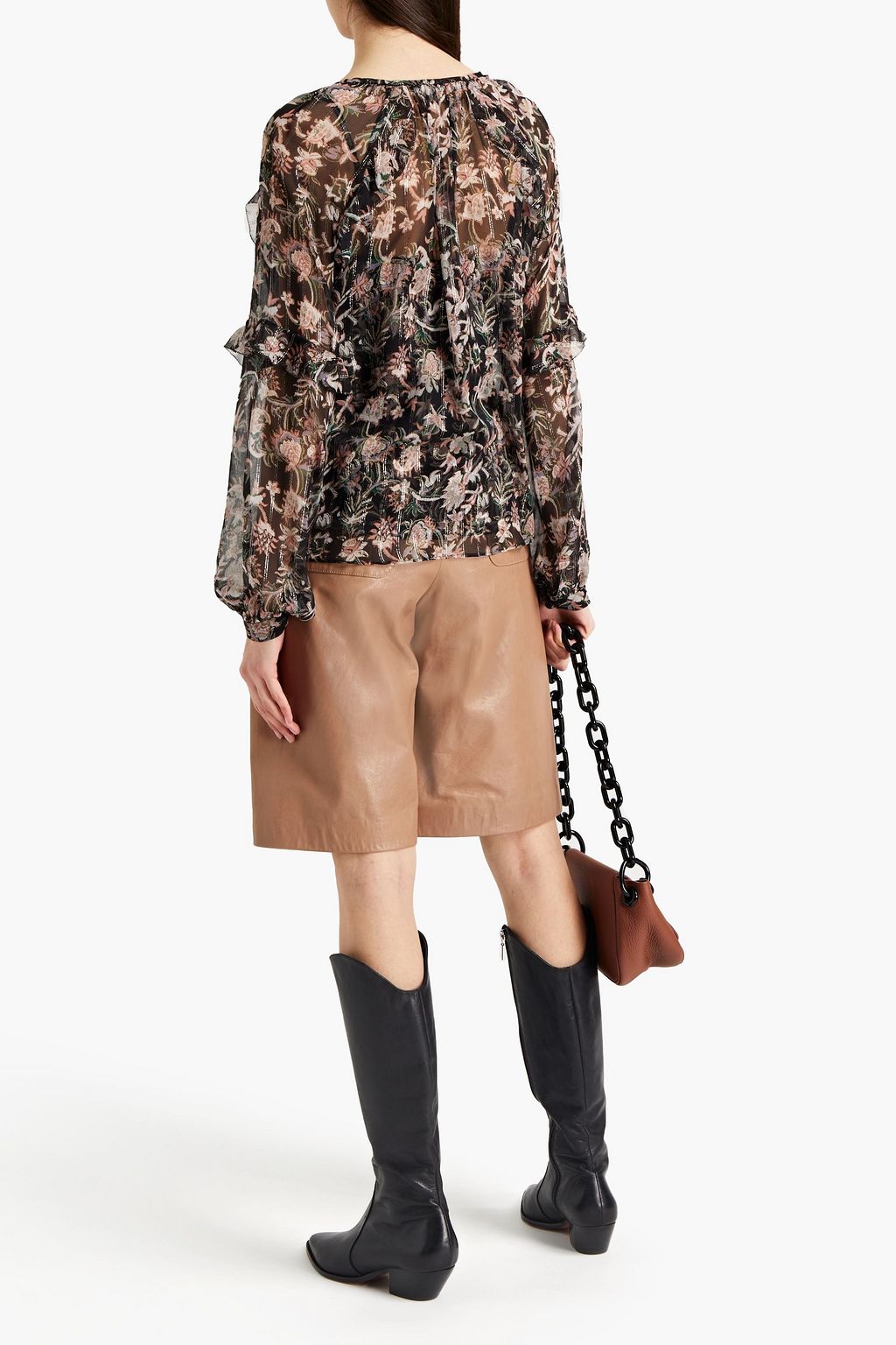 VERONICA BEARD Zanita ruffled floral-print silk-blend crepe blouse