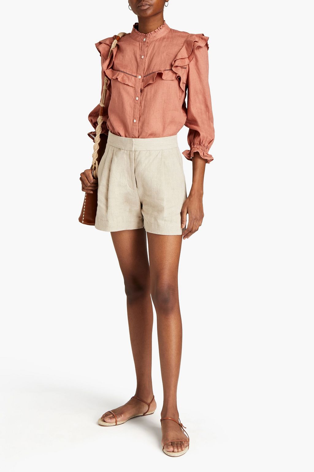 VERONICA BEARD Kelela ruffled linen-canvas blouse