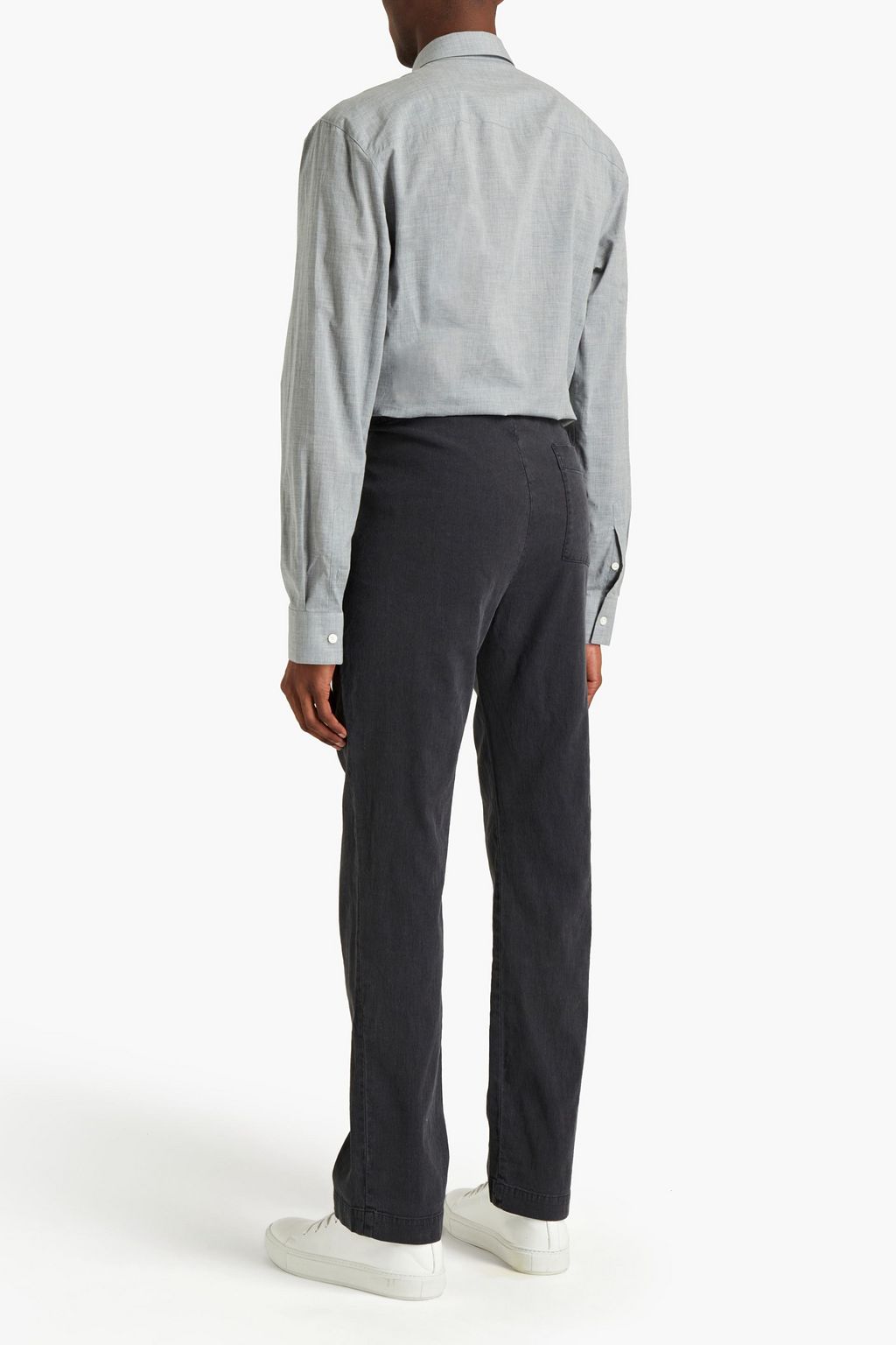 JAMES PERSE Slub cotton and linen-blend canvas drawstring pants