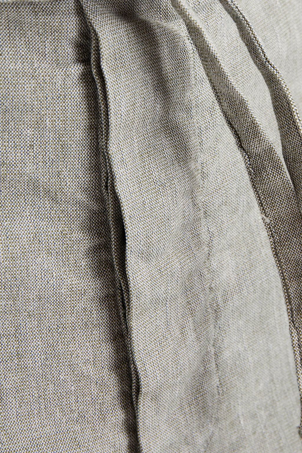 JAMES PERSE Slub cotton and linen-blend canvas drawstring pants