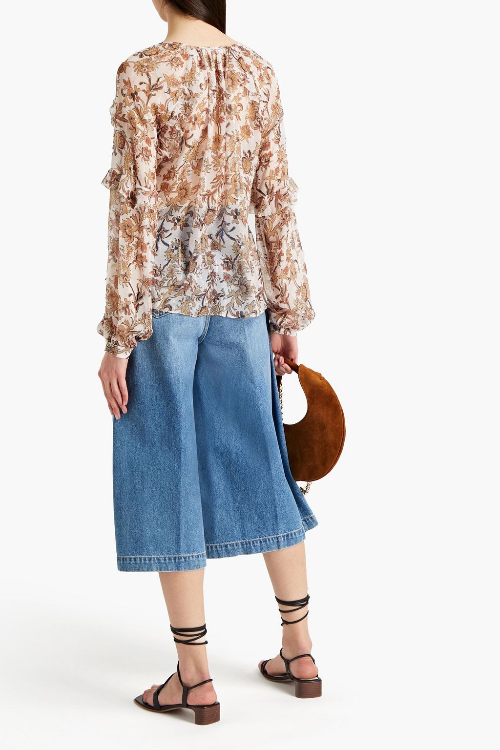 VERONICA BEARD Zanita ruffled floral-print silk-blend crepe blouse