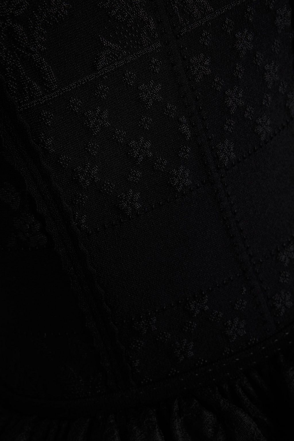 MCQUEEN Tiered lace-paneled jacquard-knit dress