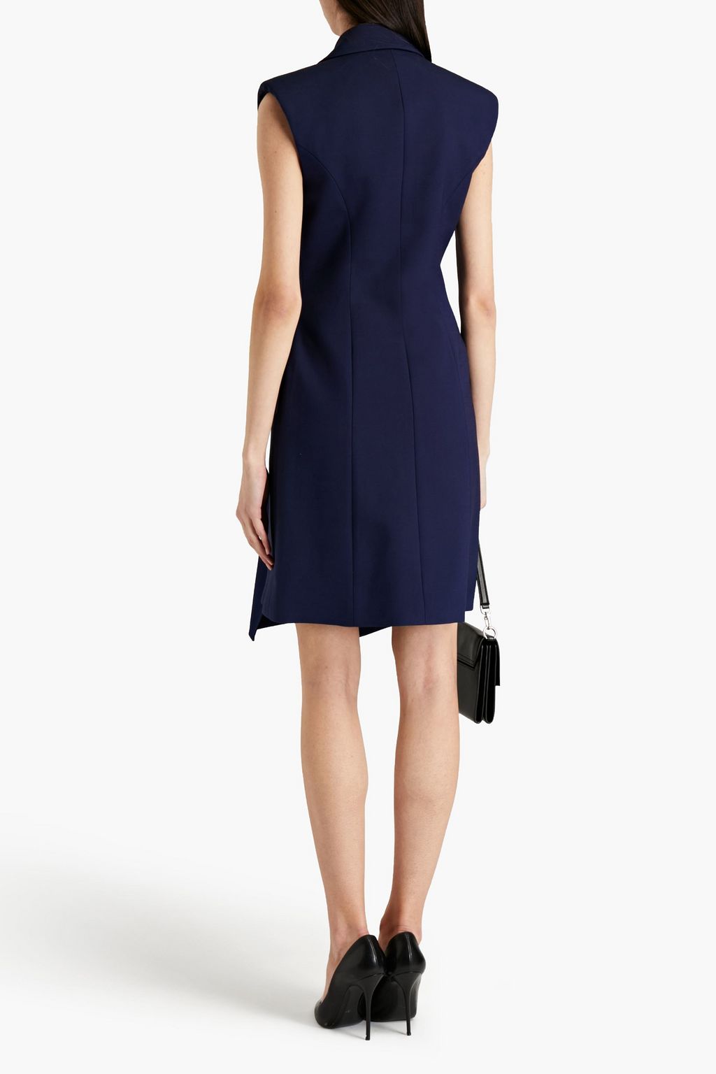 MCQUEEN Draped wool-blend crepe vest