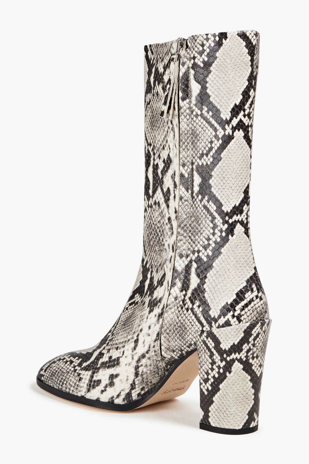 THEORY Snake-effect leather boots