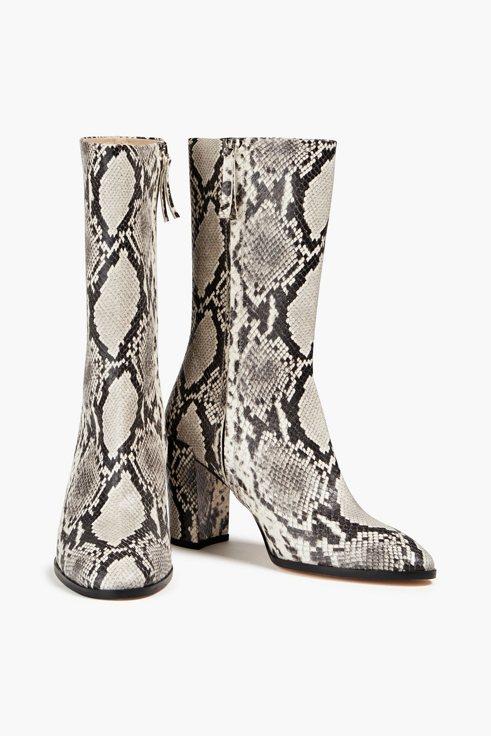 Theory Snake-effect Leather Boots In Multi