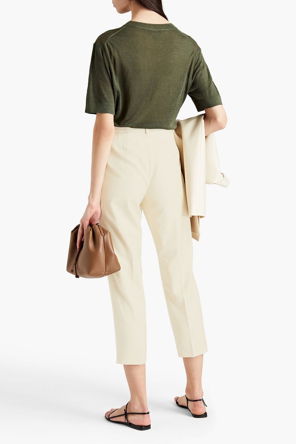 THEORY Cropped wool-twill tapered pants