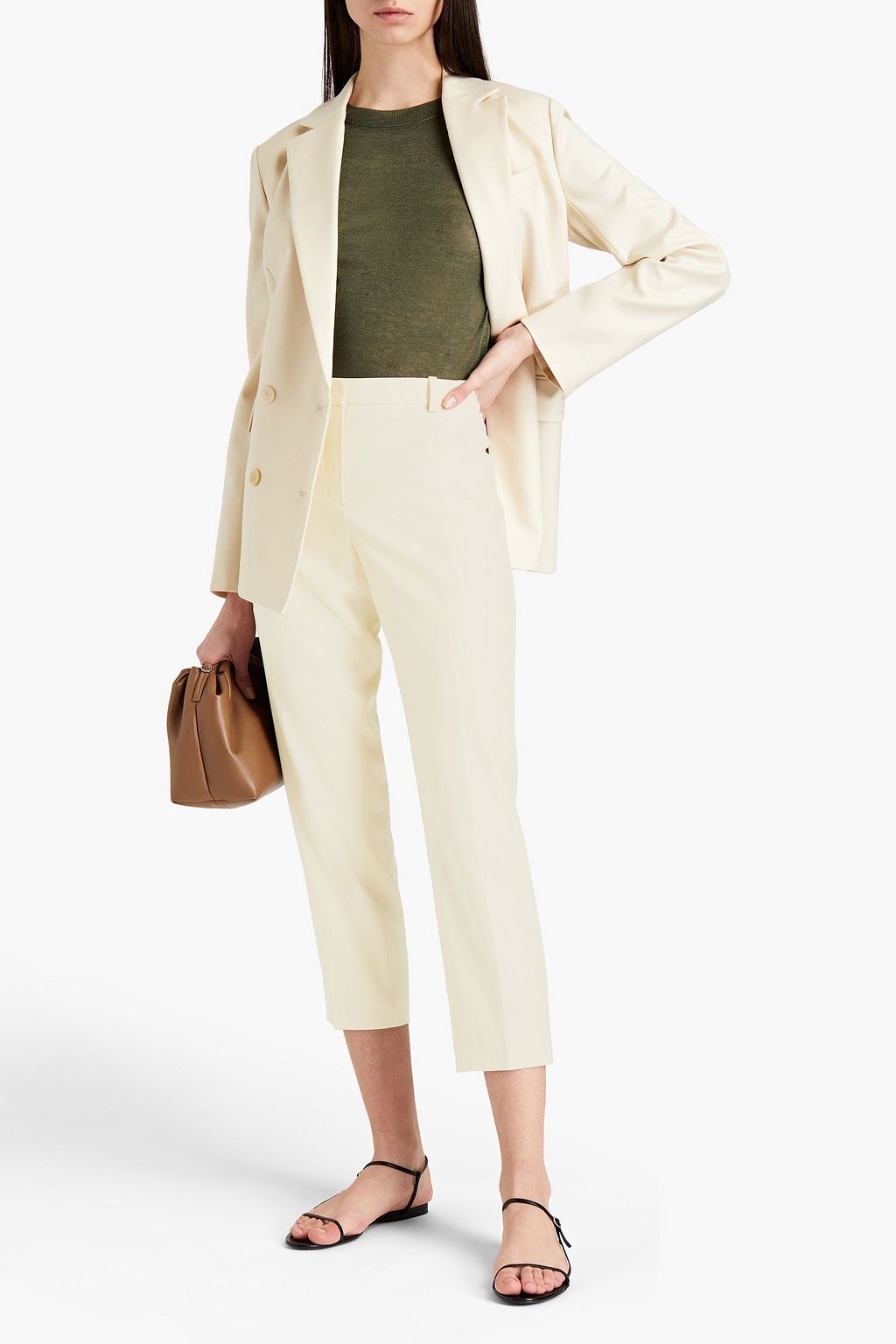 THEORY Cropped wool-twill tapered pants