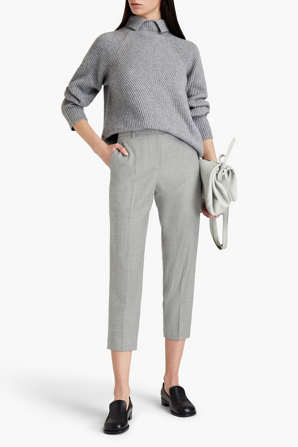 THEORY Cropped wool-twill tapered pants