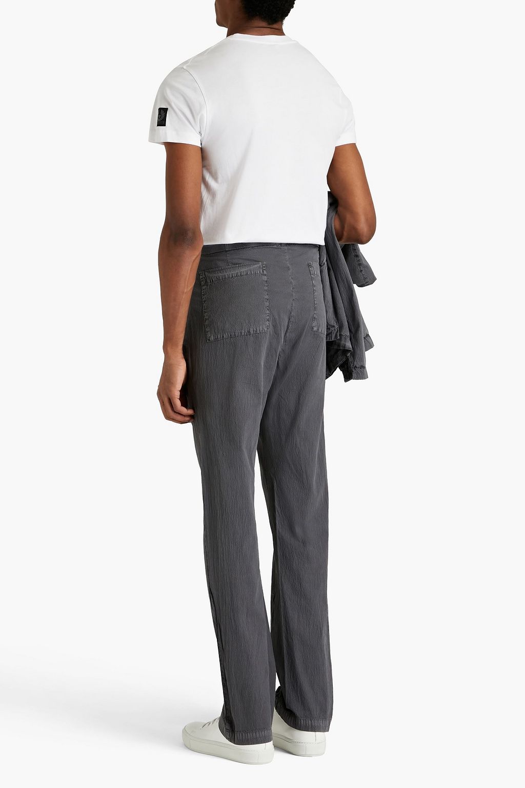 JAMES PERSE Slim-fit cotton-blend seersucker pants