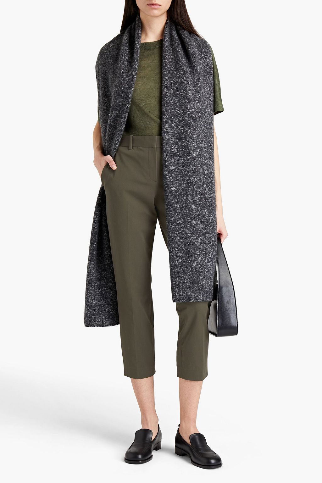 THEORY Cropped cotton-blend twill slim-leg pants