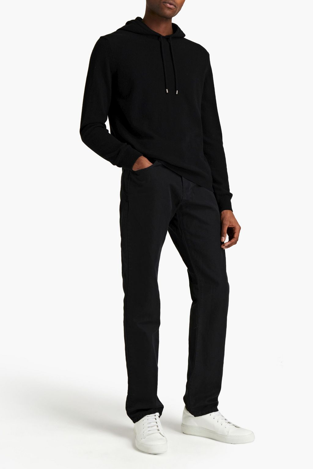 JAMES PERSE Slub cotton and linen-blend chinos