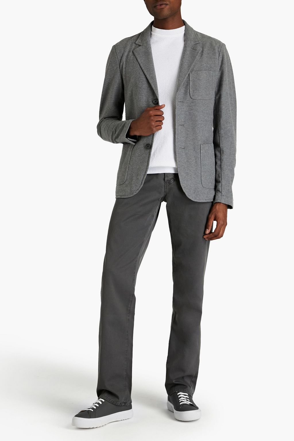 JAMES PERSE Mélange French cotton-blend terry blazer
