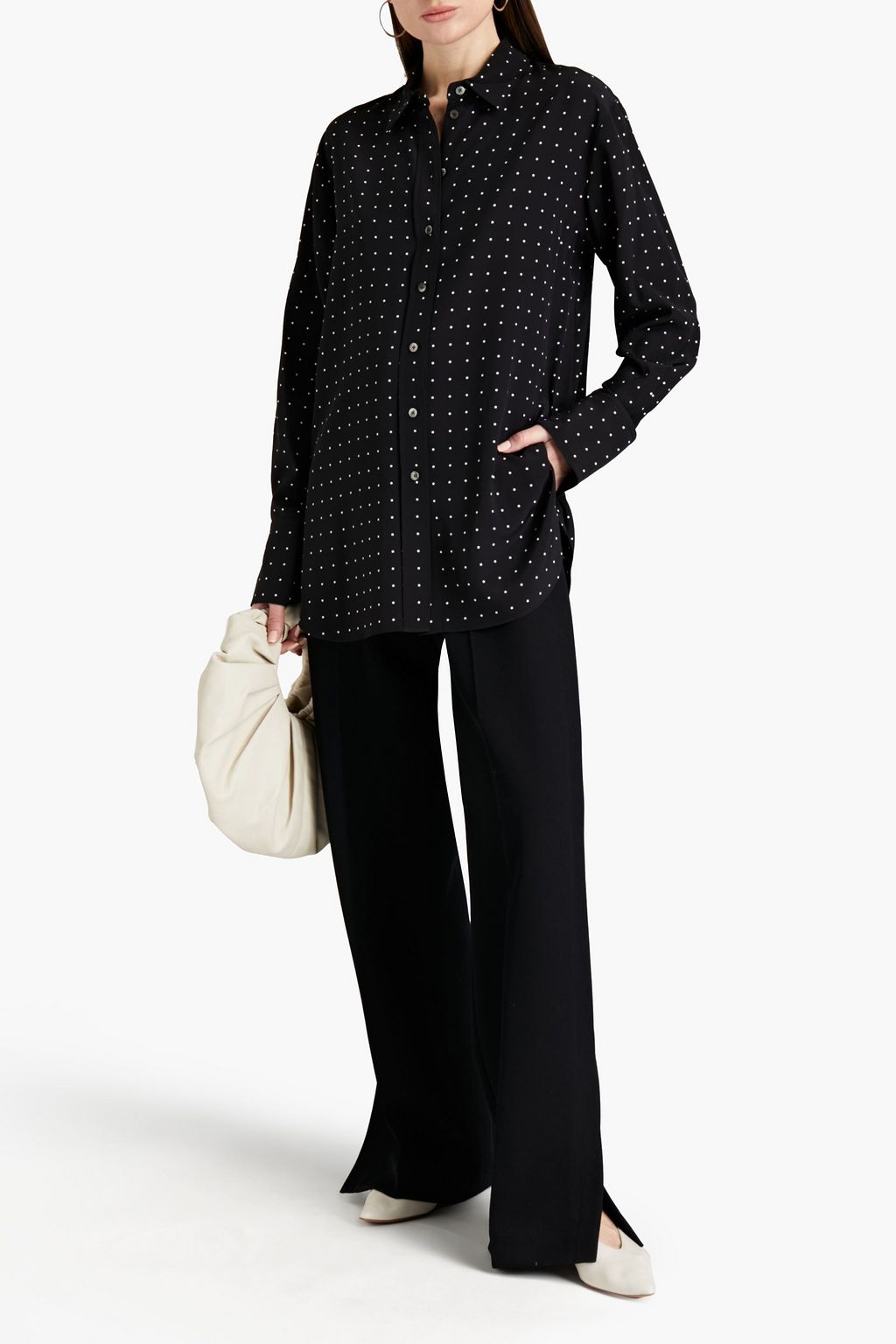 JOSEPH Brooks polka-dot silk crepe de chine shirt