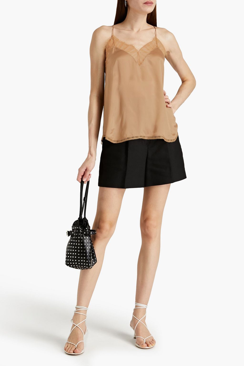 IRO Berwyn lace-trimmed silk-charmeuse camisole