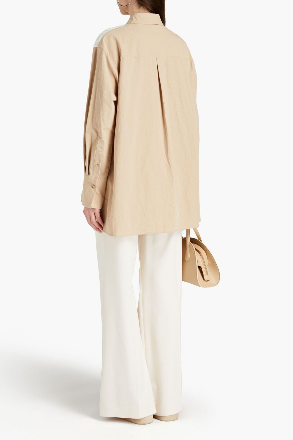 JOSEPH Bacar two-tone cotton and linen-blend shirt