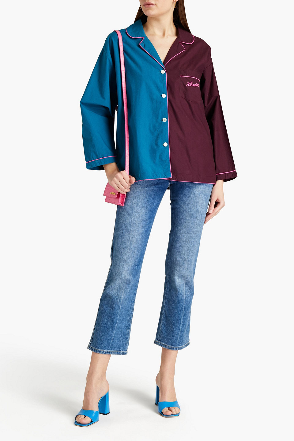 Rhode Berto Two-tone Cotton Shirt
