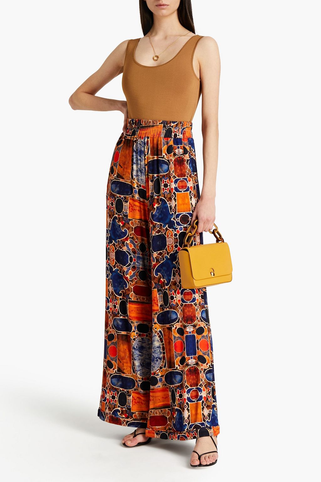 RHODE Emilio printed jersey wide-leg pants