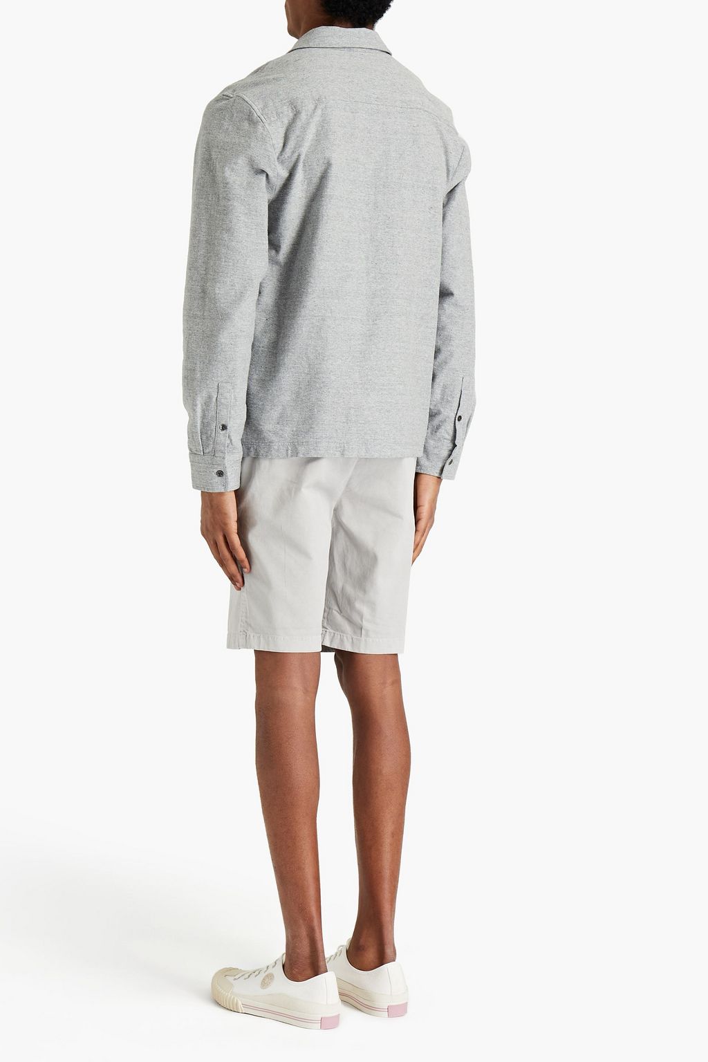 JAMES PERSE Mélange cotton-blend flannel shirt