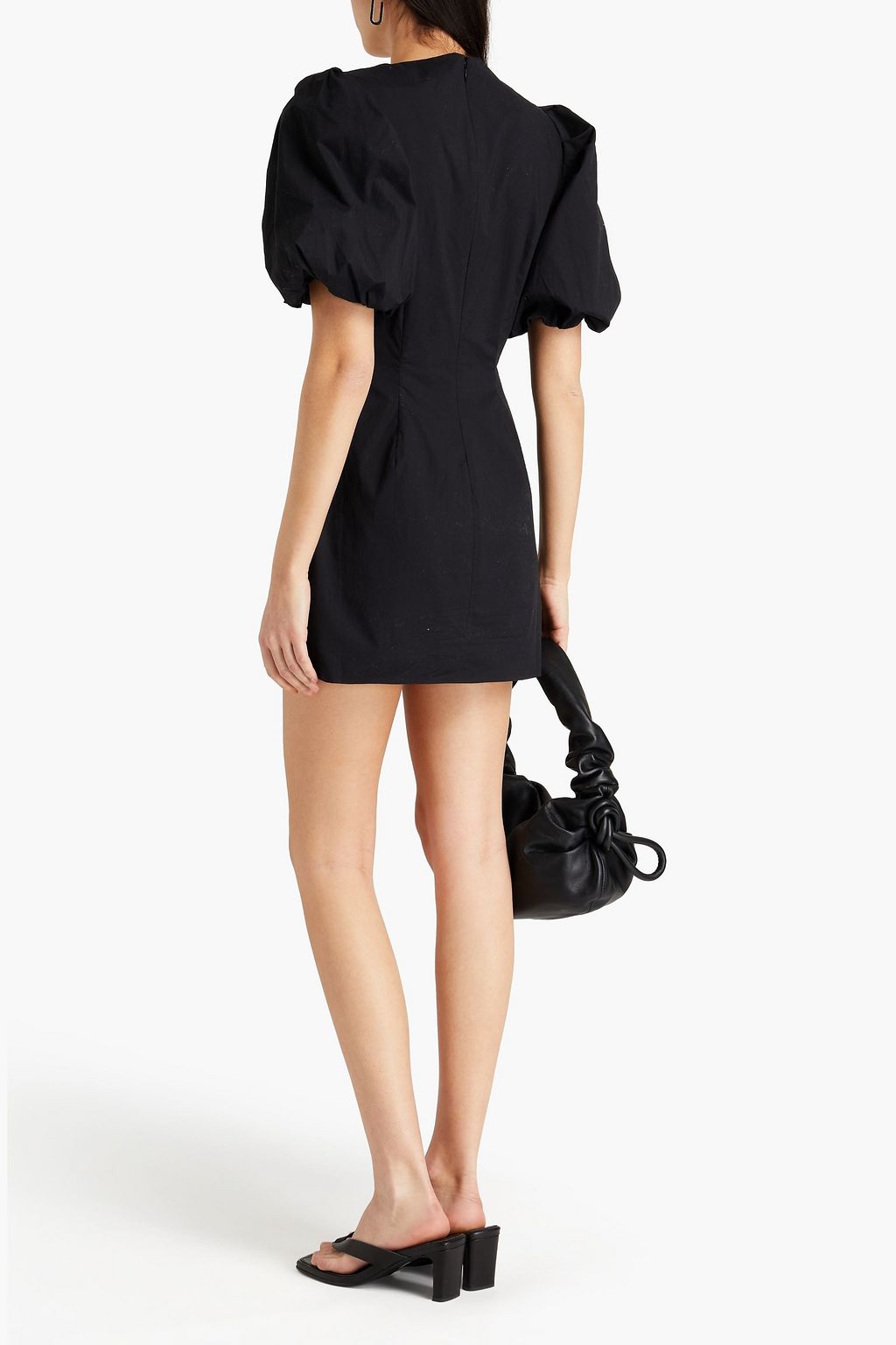 FRAME Nina gathered cotton-poplin mini dress
