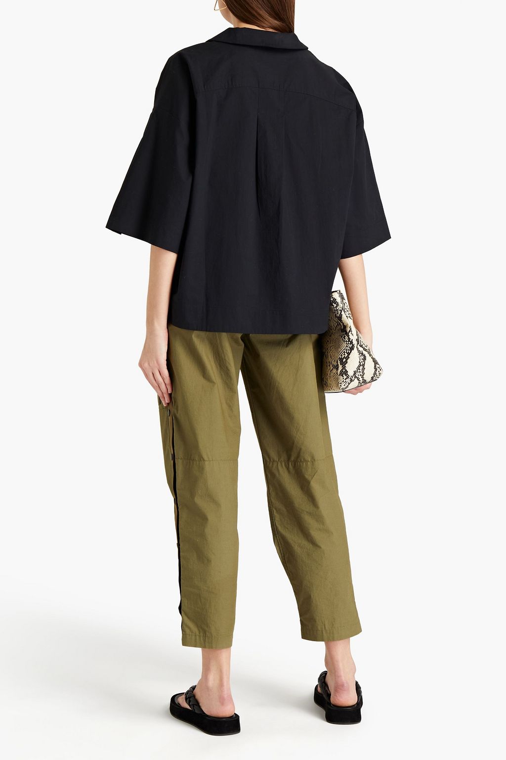 FRAME Channing cotton-poplin blouse