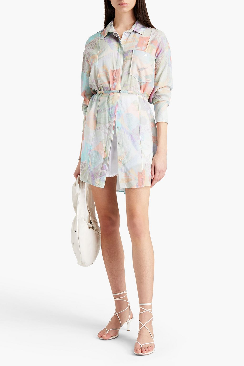 IRO Cielo belted printed cotton shirt