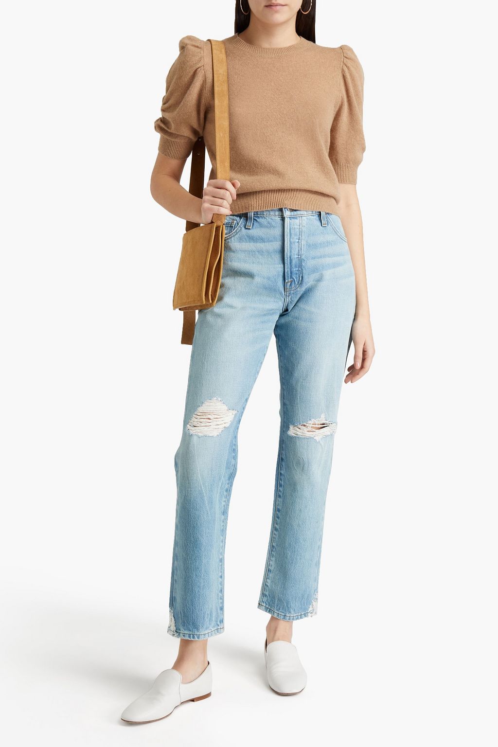 FRAME Frankie ruched cashmere sweater