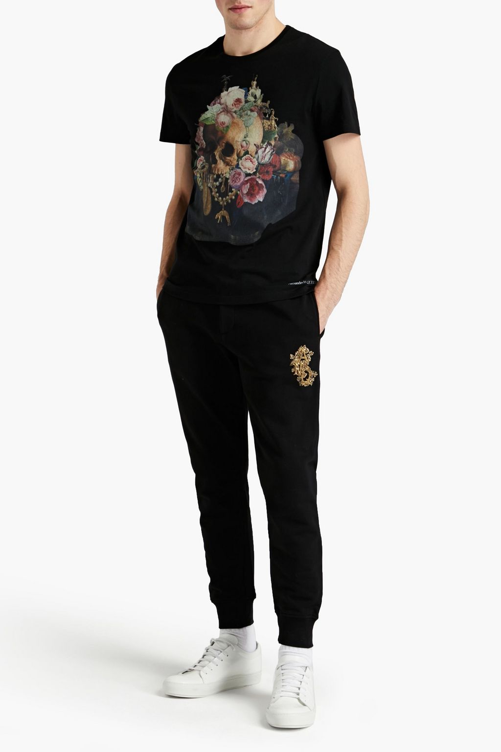 MCQUEEN Printed cotton-jersey T-shirt