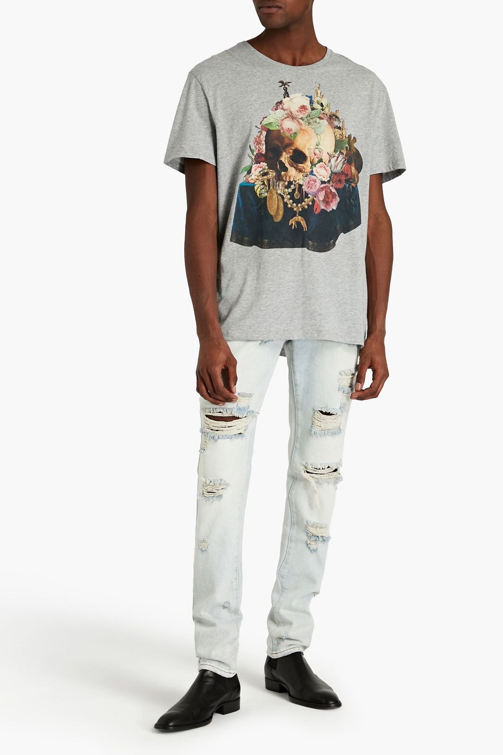 MCQUEEN Printed cotton-jersey T-shirt