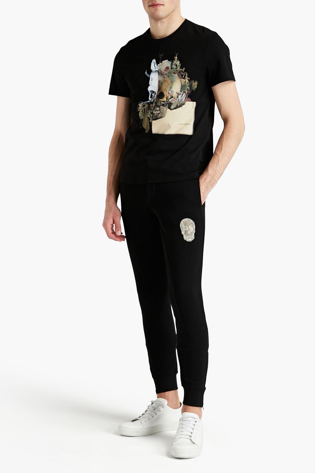 MCQUEEN Printed cotton-jersey T-shirt