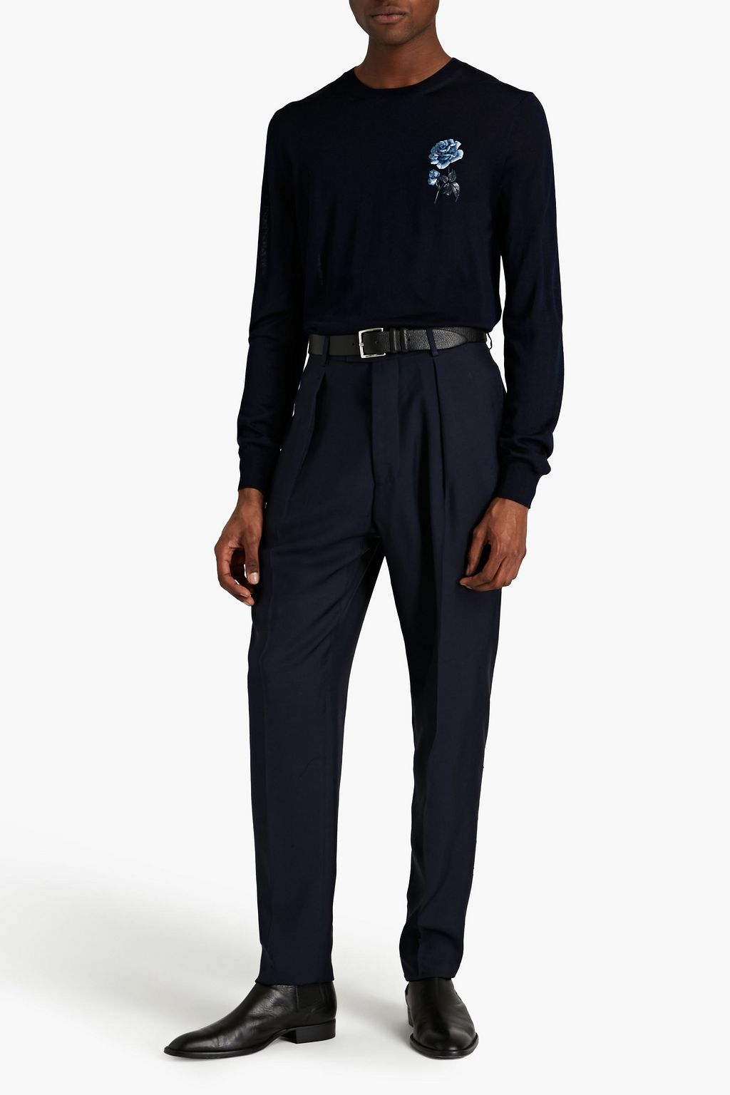 MCQUEEN Embroidered wool-blend sweater