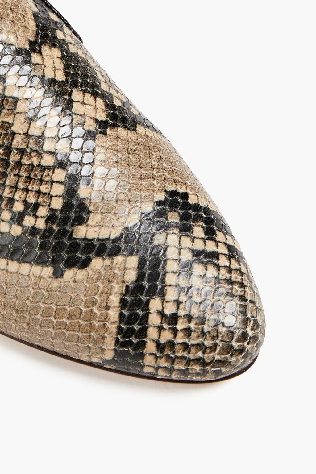 VERONICA BEARD Griffin snake-effect leather loafers