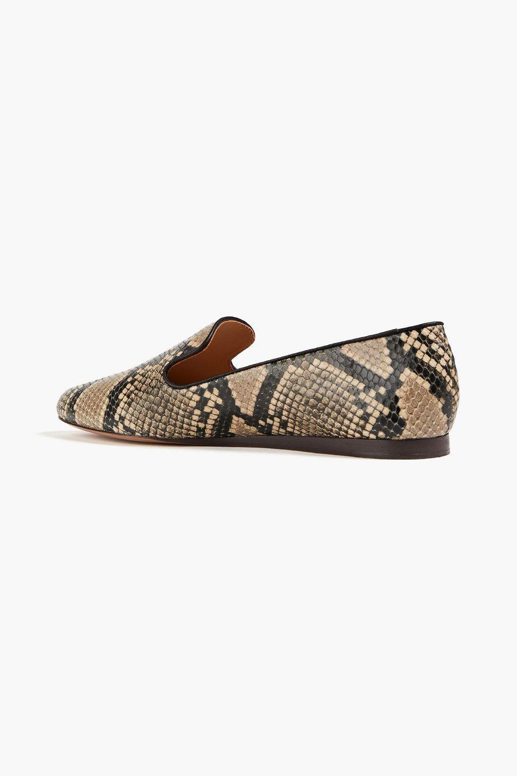 VERONICA BEARD Griffin snake-effect leather loafers