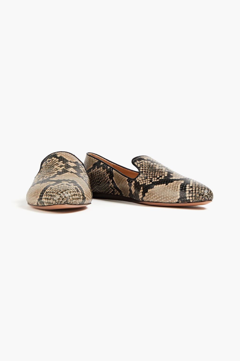 VERONICA BEARD Griffin snake-effect leather loafers