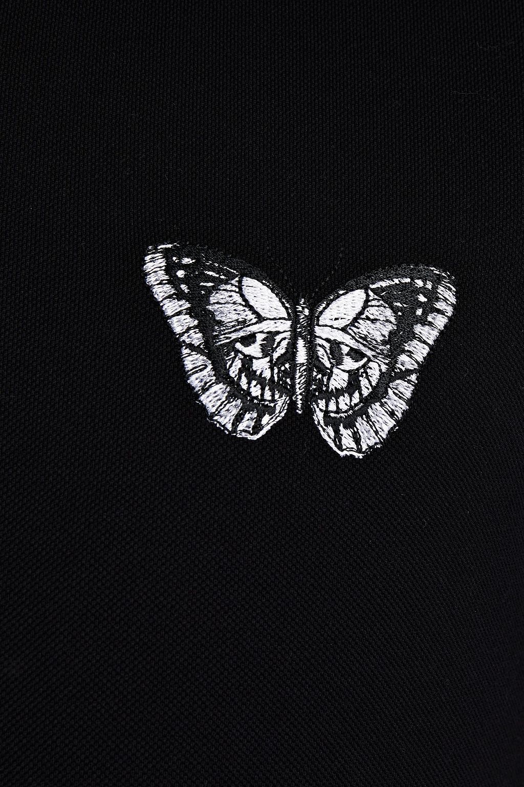 MCQUEEN Embroidered cotton-piqué polo shirt
