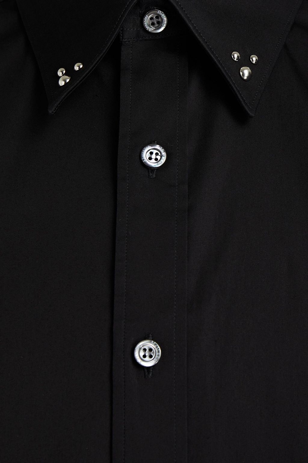 MCQUEEN Studded cotton-blend poplin shirt