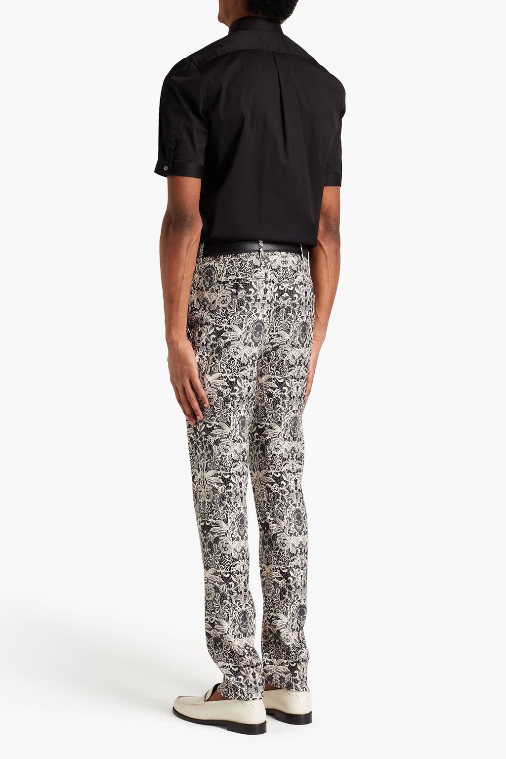 MCQUEEN Studded cotton-blend poplin shirt