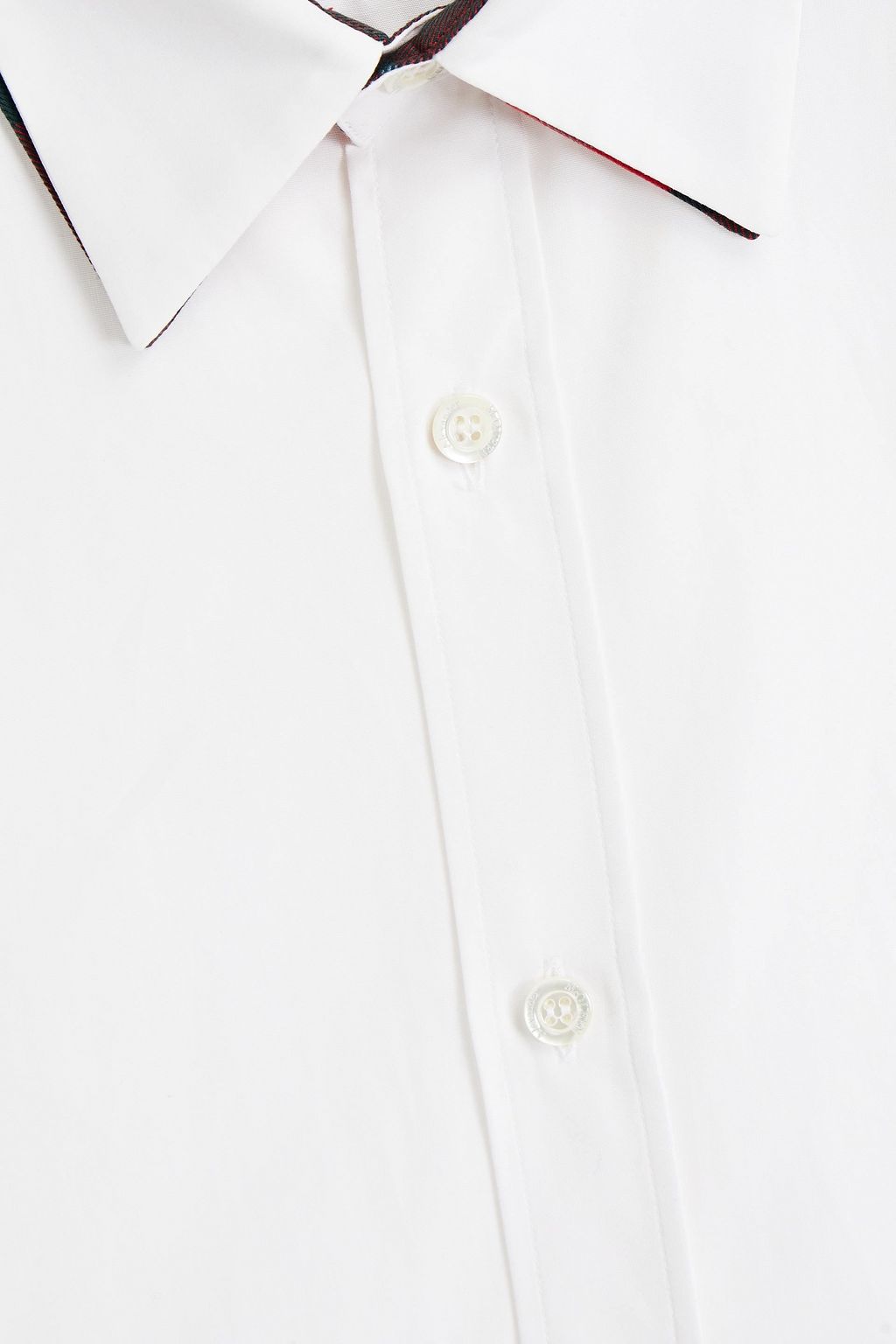 MCQUEEN Flannel-trimmed cotton-poplin shirt