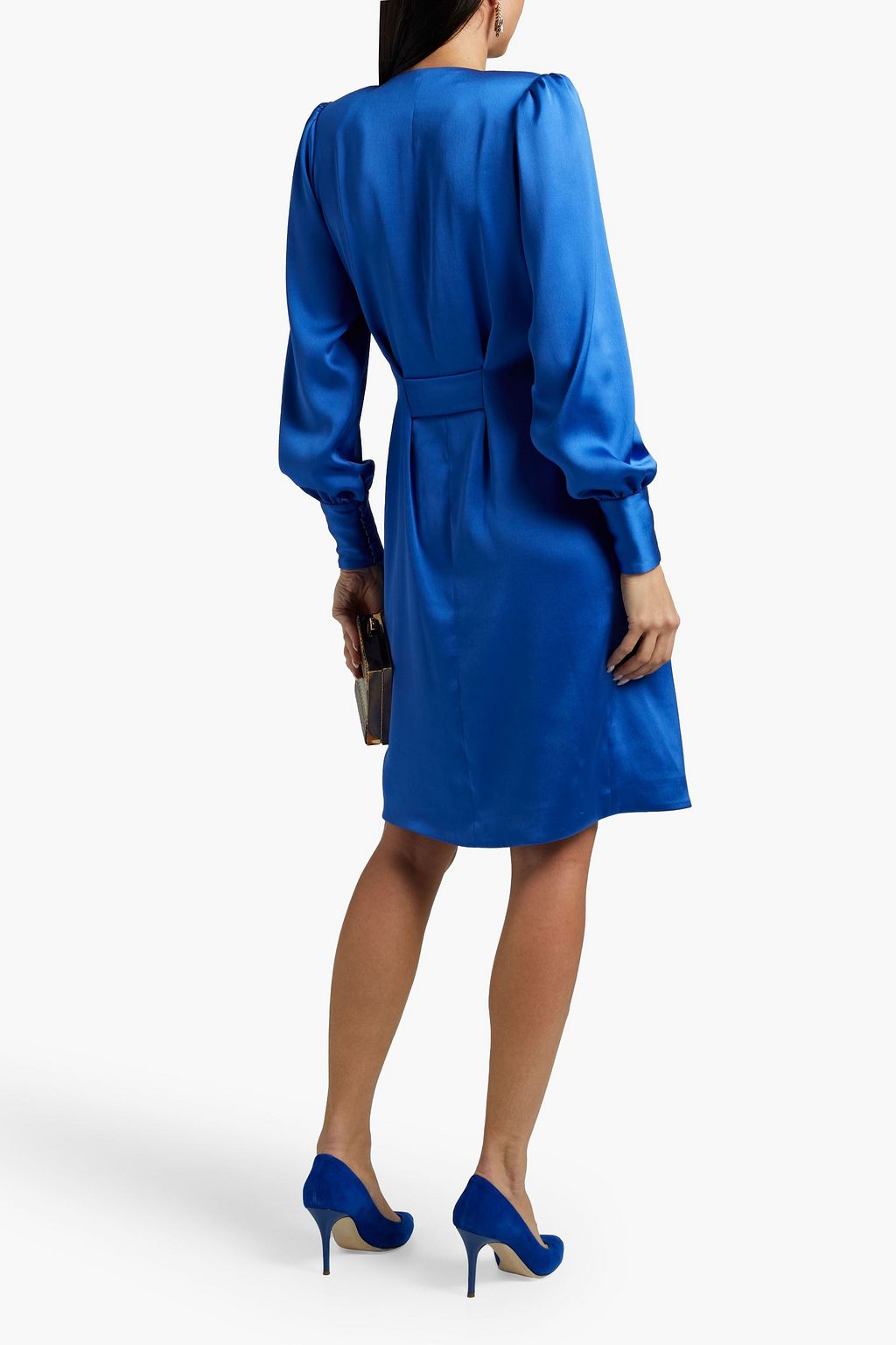 RHEA COSTA Draped satin crepe dress