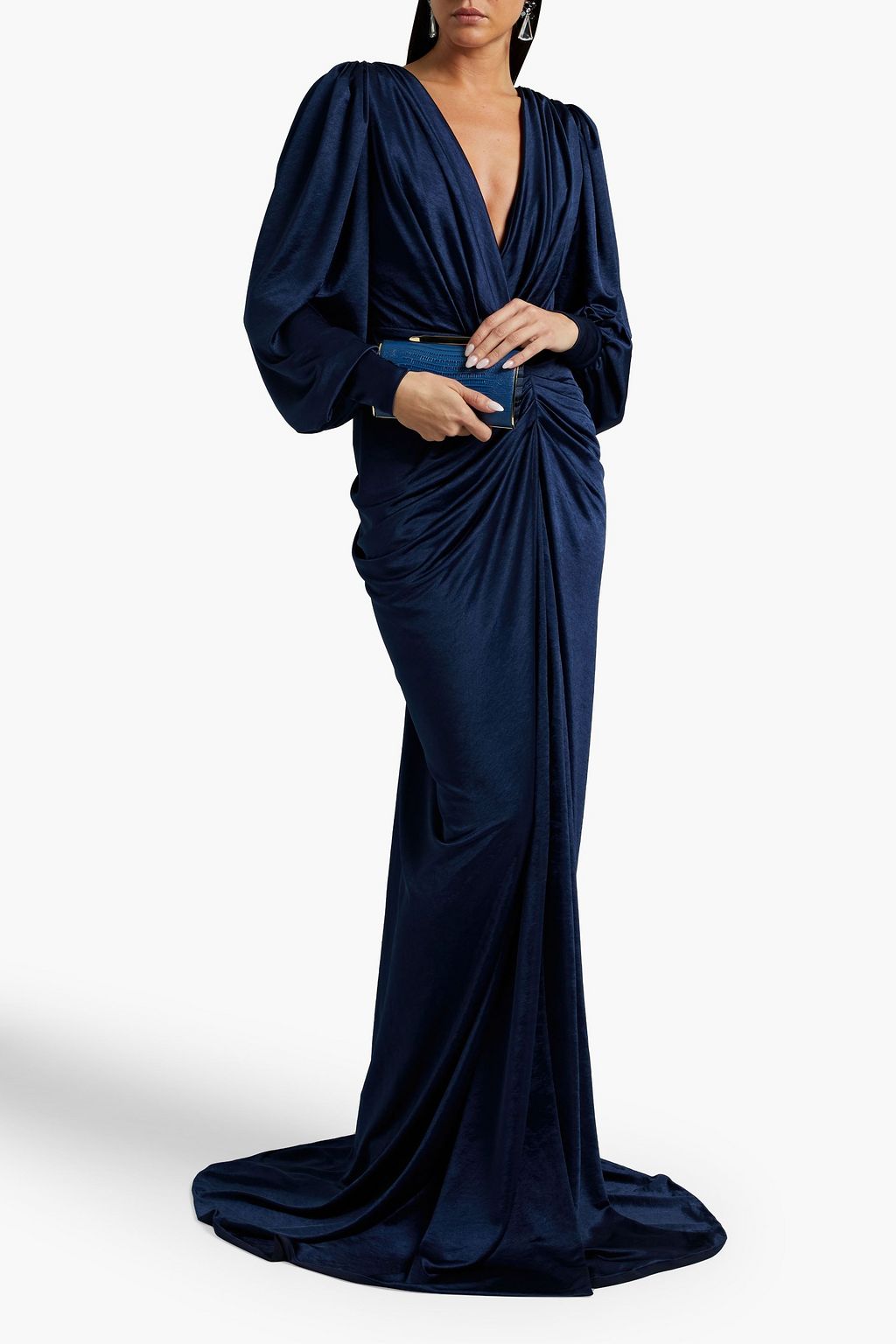 RHEA COSTA Draped jersey gown