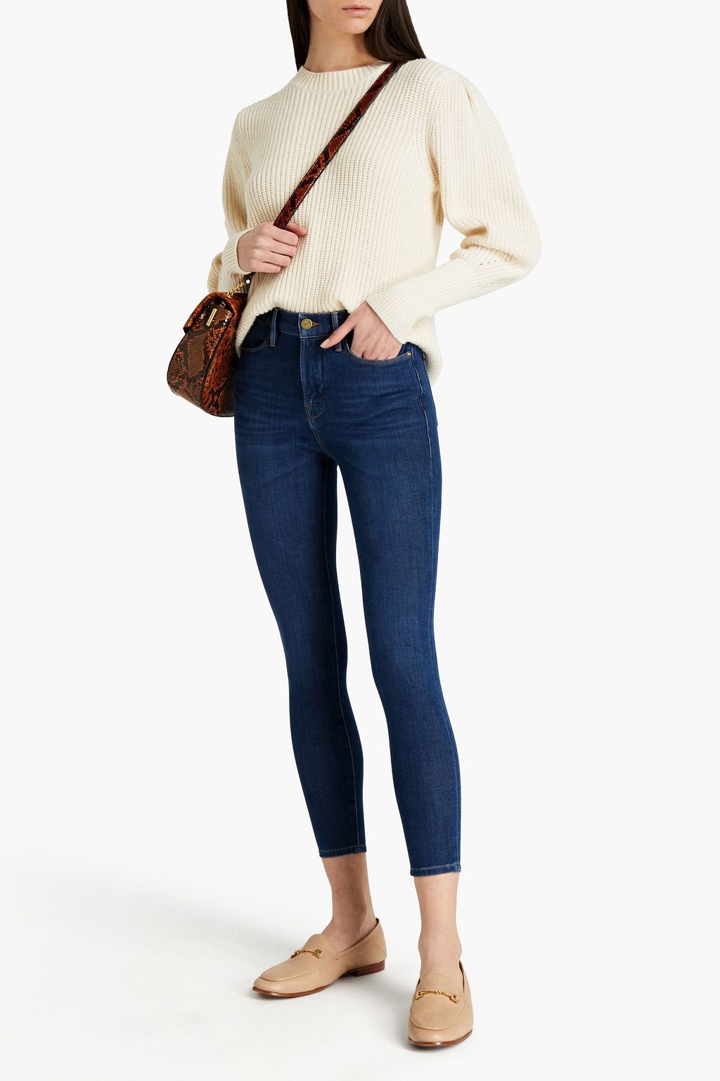 FRAME Le High Skinny cropped high-rise skinny jeans