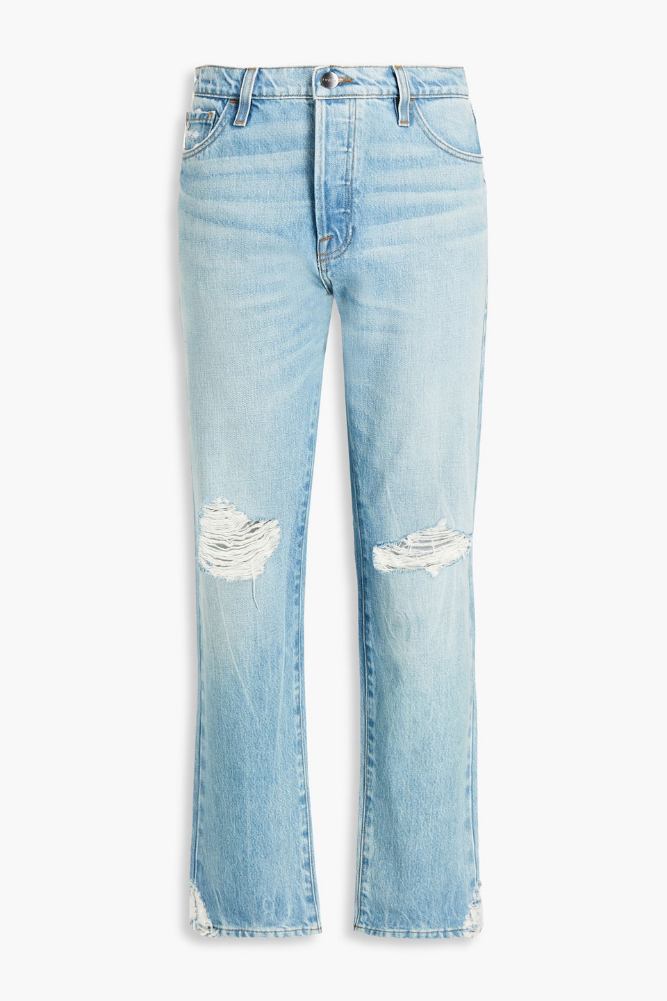 Le Slouch distressed high-rise straight-leg jeans