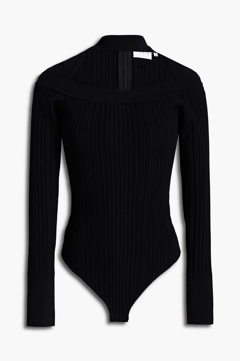 hervé léger - cutout ribbed bandage bodysuit - black - l